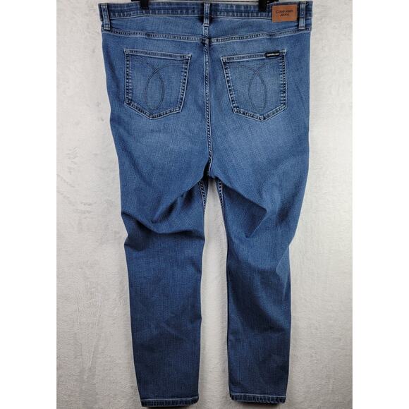 Calvin Klein High Rise Skinny Jeans Size 22W Button Fly Stretch Ankle Denim - Picture 4 of 12